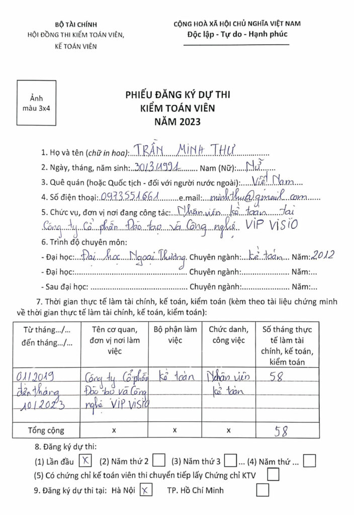  Hướng dẫn hoàn thiện hồ sơ đăng ký dự thi CPA, APC năm 2023 cho thí sinh đăng ký lần đầu