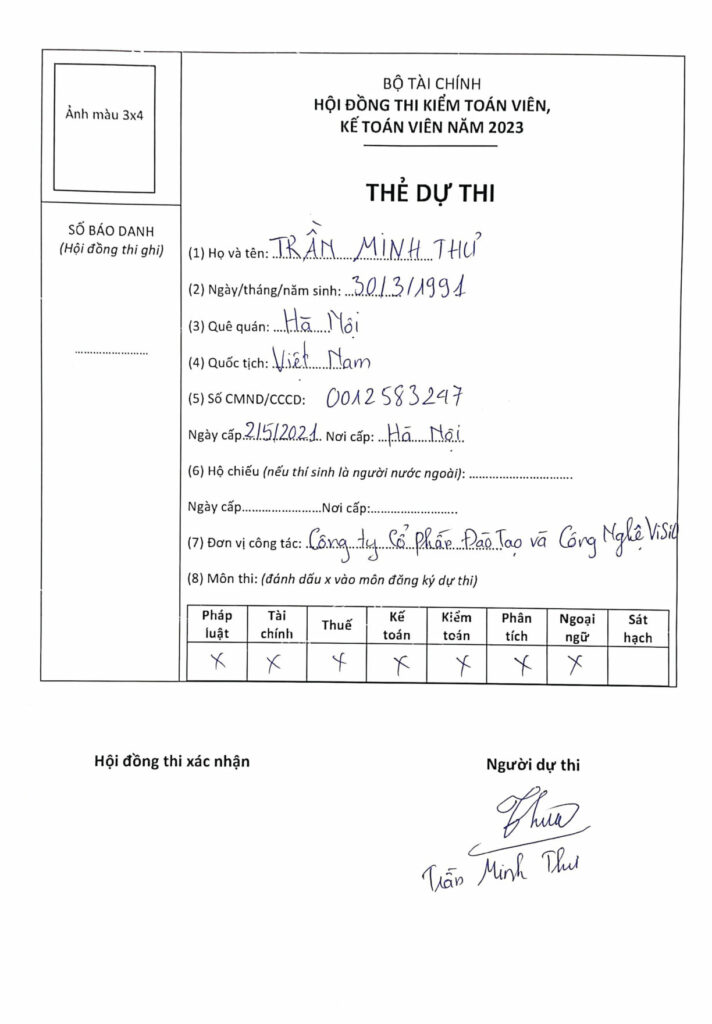  Hướng dẫn hoàn thiện hồ sơ đăng ký dự thi CPA, APC năm 2023 cho thí sinh đăng ký lần đầu
