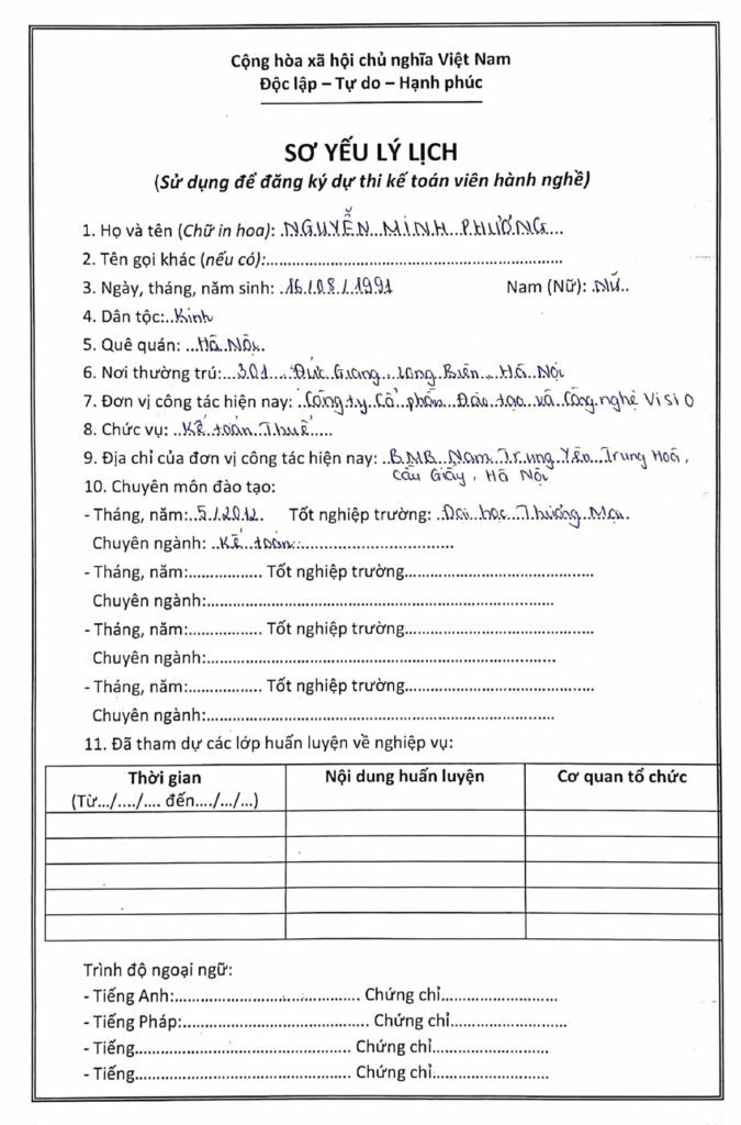  Hướng dẫn hoàn thiện hồ sơ đăng ký dự thi kế toán viên năm 2023 cho thí sinh đăng ký lần đầu