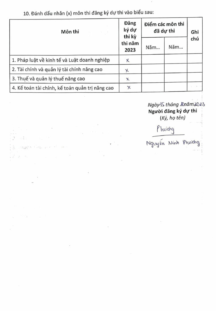  Hướng dẫn hoàn thiện hồ sơ đăng ký dự thi kế toán viên năm 2023 cho thí sinh đăng ký lần đầu